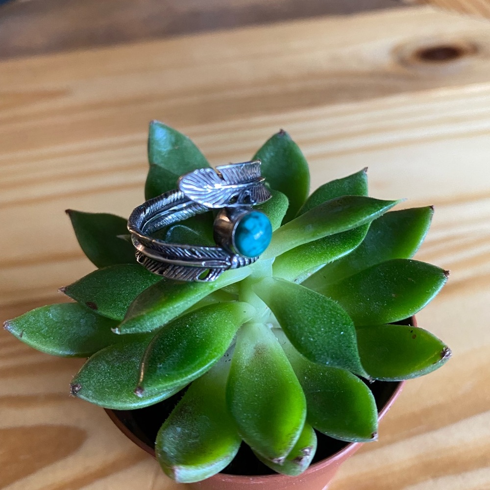 Turquoise feather ring - Picture 3 of 11